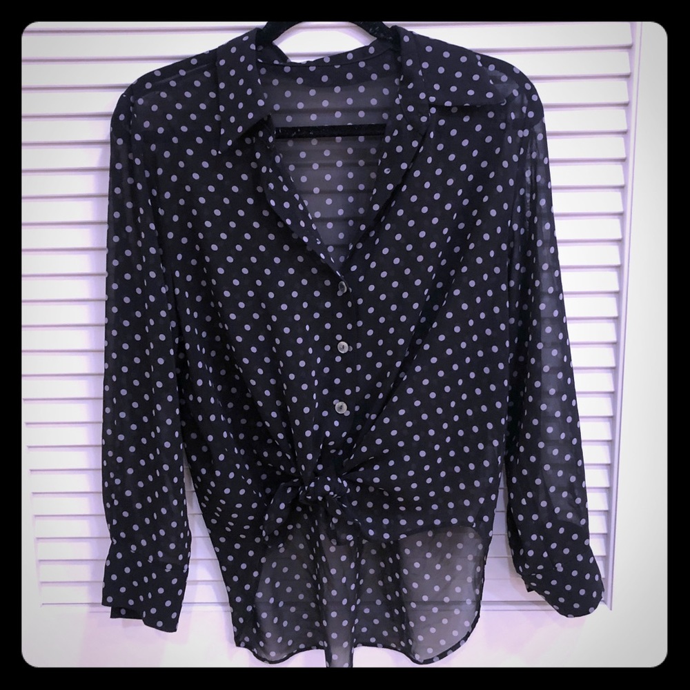 Woke polka dot long sleeve blouse